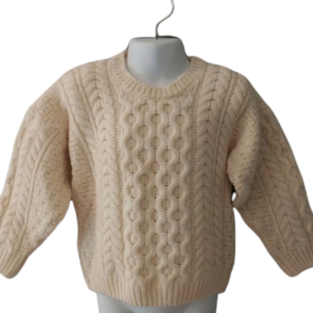CARRIAG DONN Ireland 100% Merino Wool Fisherman Youth Unisex Boy Girl Sweater M